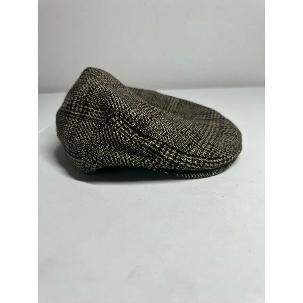 Peacocks Wool Blend Tweed Flat Cap Brown Black Tan One Size Adult